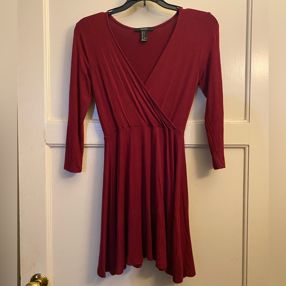 Maroon Wrap Dress